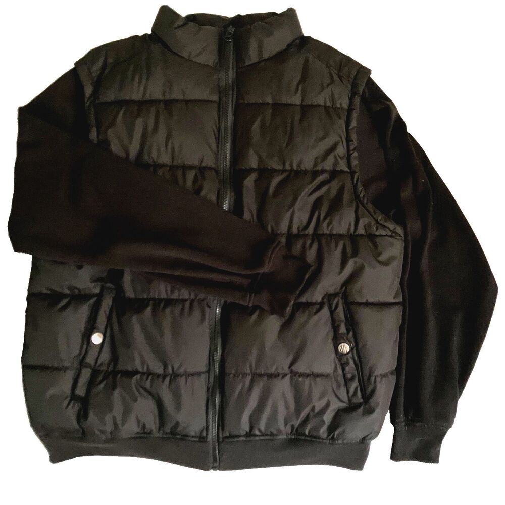 Seventy Seven Puffer Vest Jacket Black Sweatshirt Sleeve 3XL Ski Snow Skater